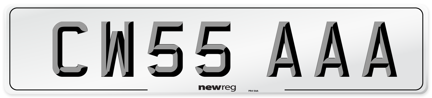 CW55 AAA Number Plate from New Reg
